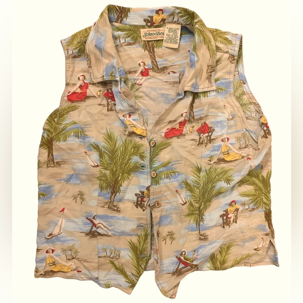 St johns bay tropical vest button up